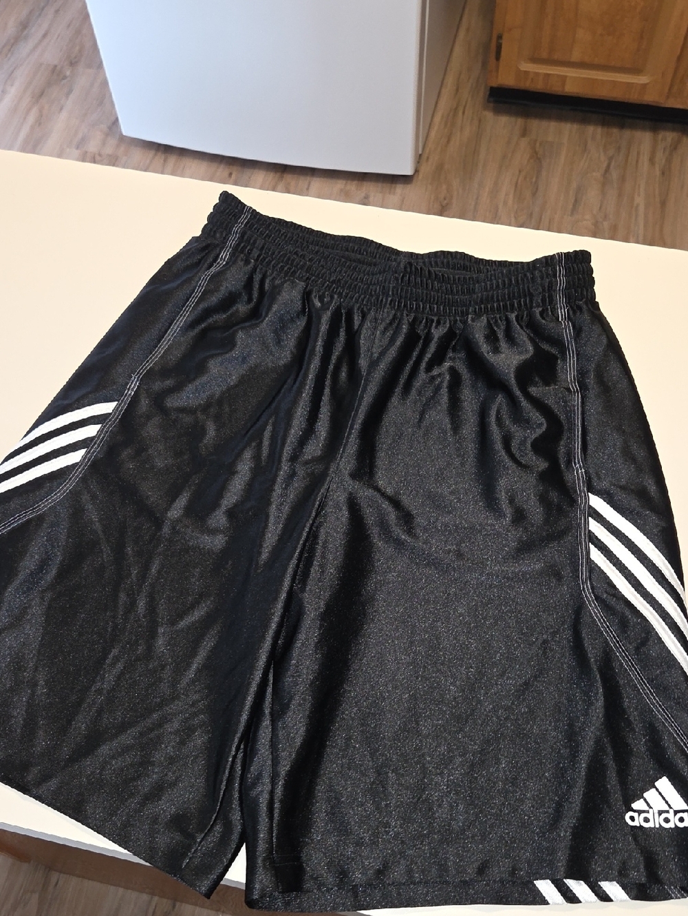 adidas Dazzle Black Shorts with White Three-Stripe Accent